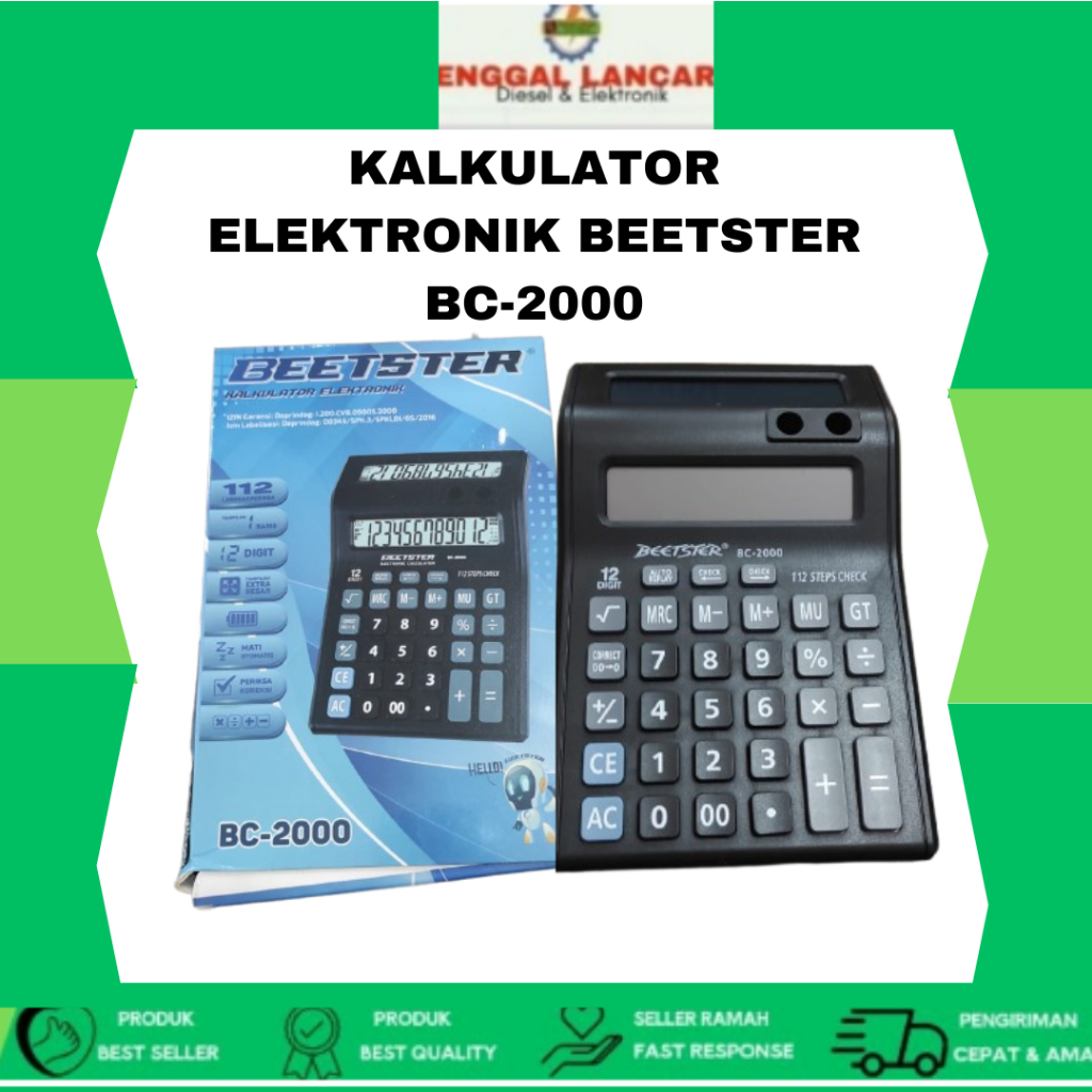 

KALKULATOR BESAR BEETSTER BC-2000 CALCULATOR 12 DIGIT DUAL DISPLAY