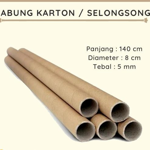 

( 5 pcs ) tabung karton packing banner selongsong kertas paper core tube warna cokelat panjang 140 cm