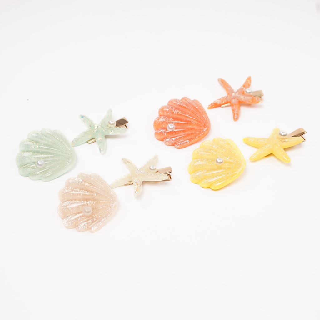 Shine Aksesoris Jepit Buaya Set Kerang + Bintang Laut