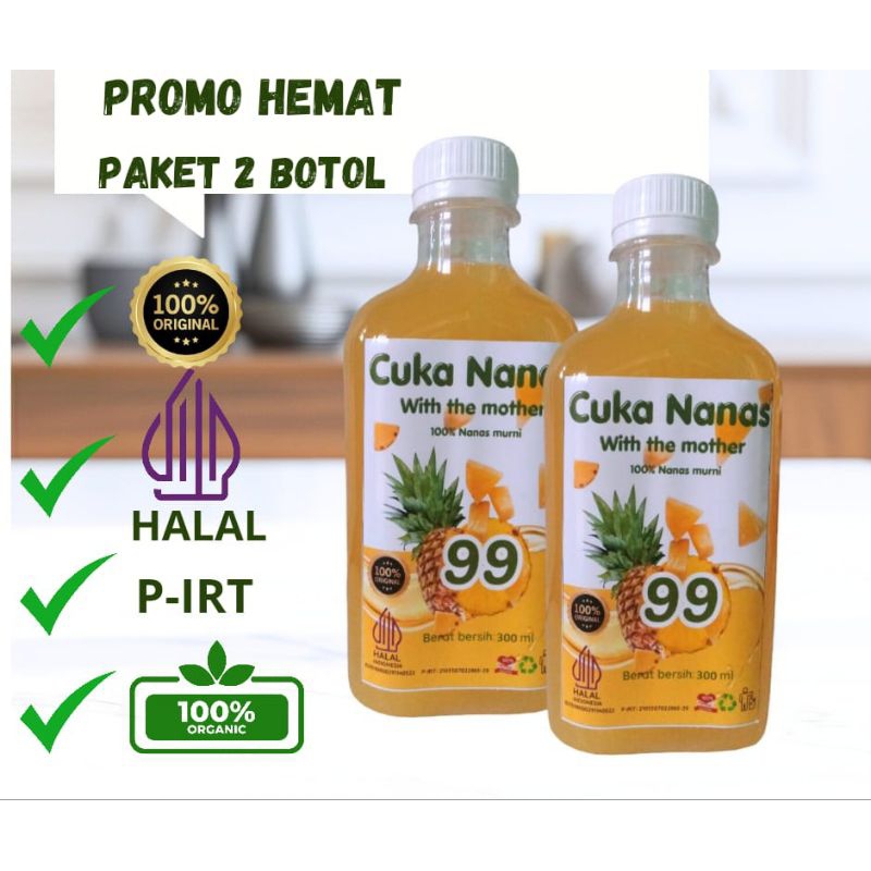 

PROMO PAKET 2 BOTOL CUKA NANAS 99-kemasan 300ml