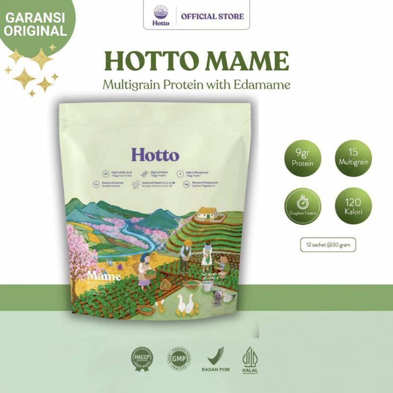 

hotto mame higt protein 1 pouch isi 12 sachet | official store balikpapan