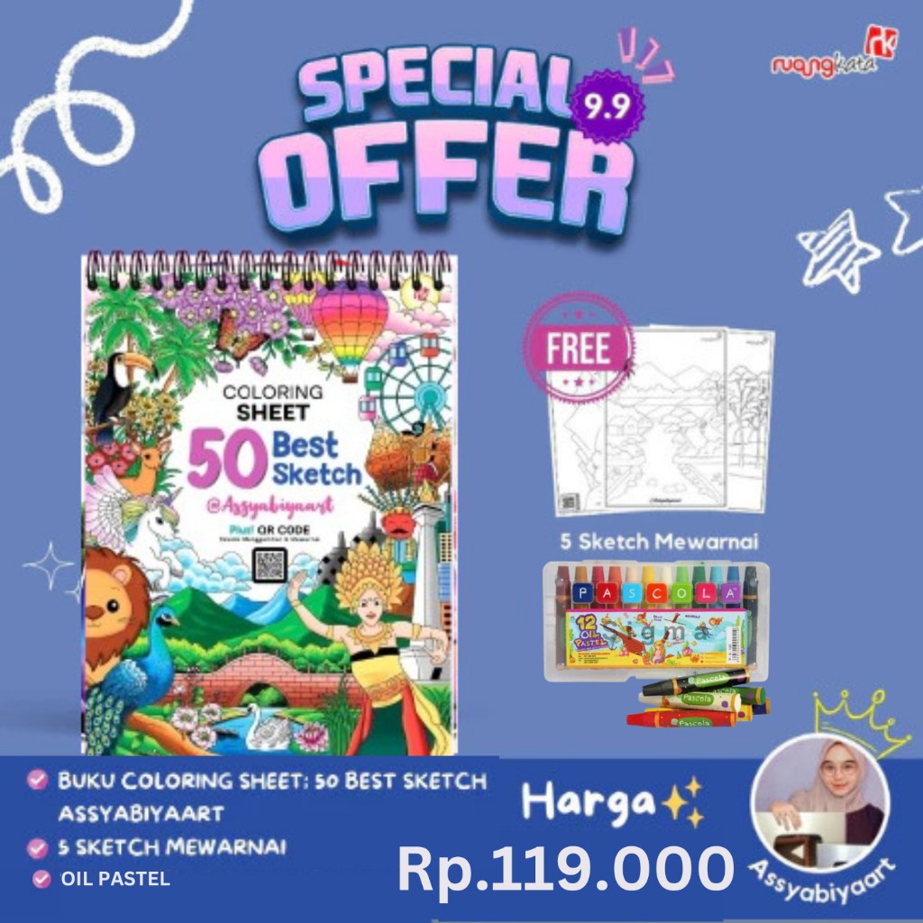 AP - Buku Anak Coloring Sheet 50 Best Sketch - Assyabiyaart - Ruang Kata
