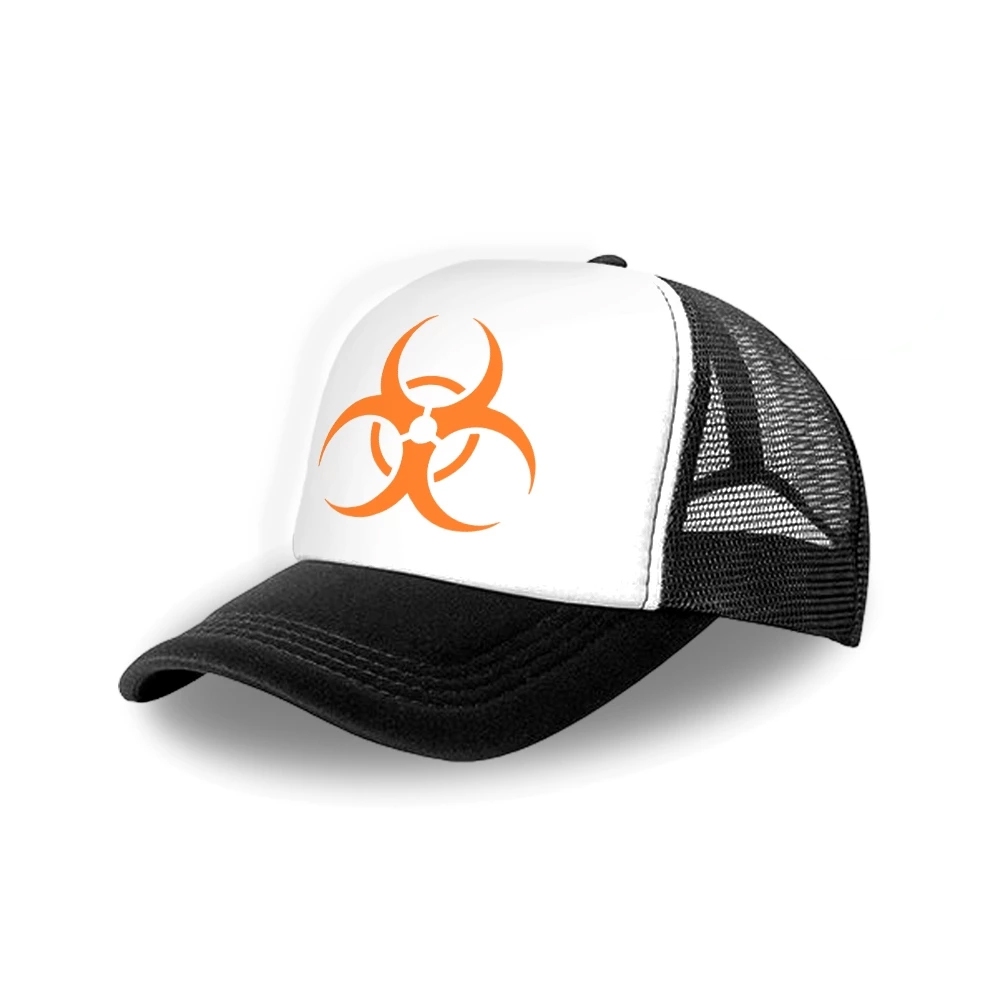 Topi band hardcore pria biohazard topi vintage jaring distro keren warna hitam putih