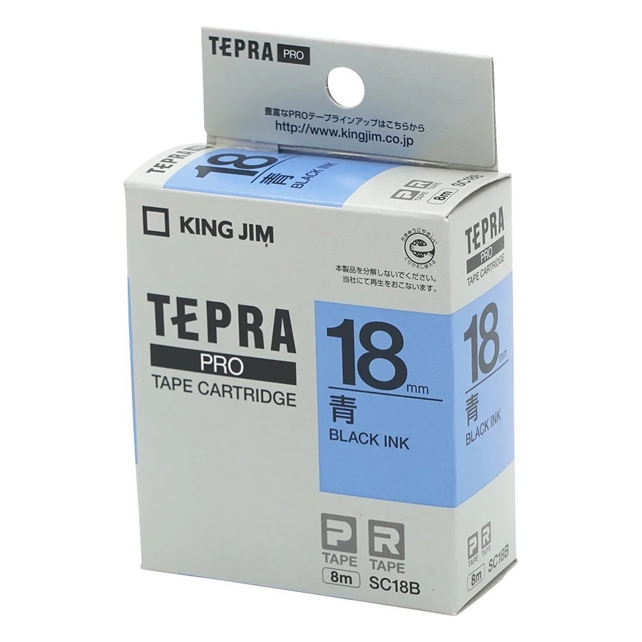

King Jim SC18B / SC18R / SC18Y Tepra PRO Label Printer Tape Cartridge 18mm, Blue/Red/Yellow