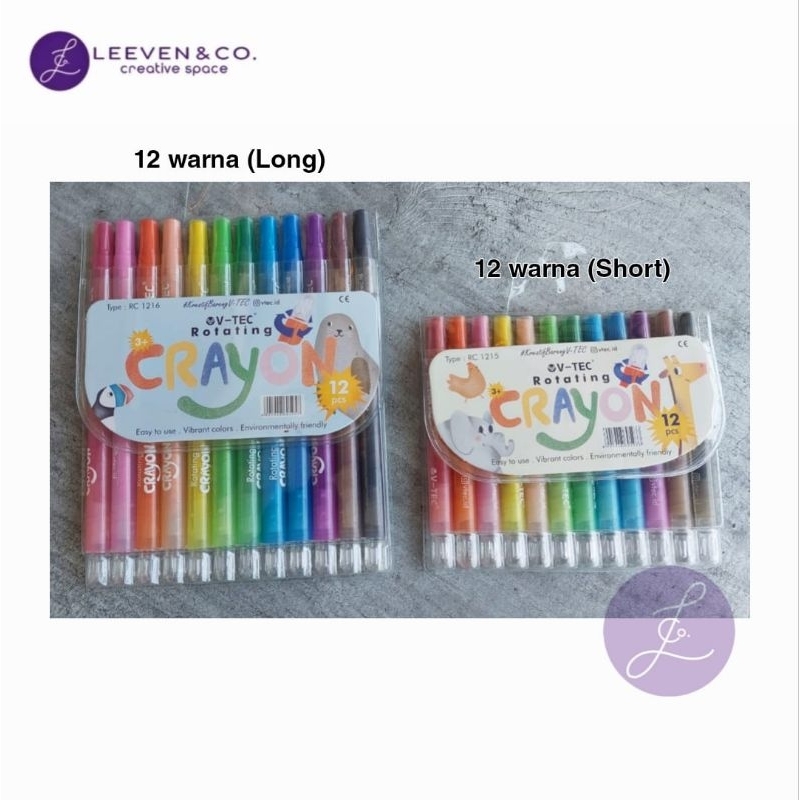 

V-TEC ROTATING CRAYON/ CRAYON PUTAR 12WARNA (LONG & SHORT)