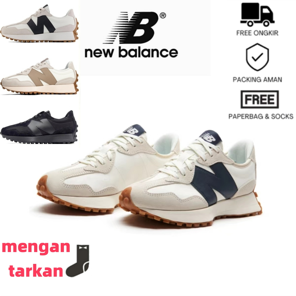 New Balance NB 327 Kulit Buatan Retro Pembungkus Penyerap Guncangan Penopang Keseimbangan Tahan Aus 