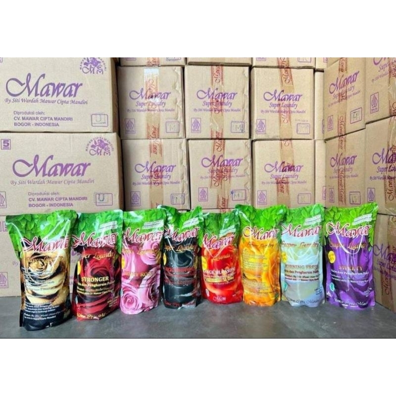 Mawar Laundry Pouch 900ml Pelicin dan Pewangi pakaian