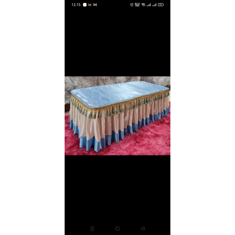 Taplak meja ruang tamu rumbai