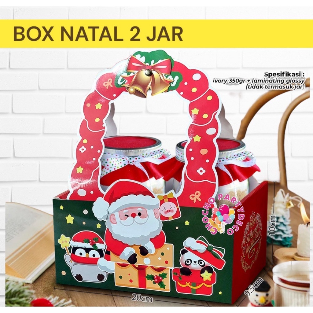 

Box NATAL 2 JAR 20x9x10 CM / Kotak Kue Natal / Box Merry Christmas / Hampers Natal