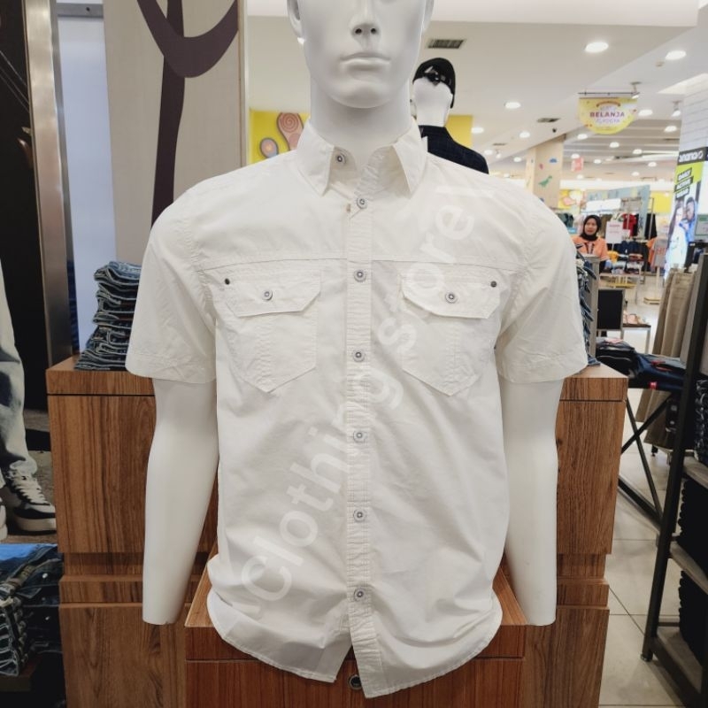 WATCHOUT CASUAL ORIGINAL kemeja pria lengan pendek putih WS514500702 live XL