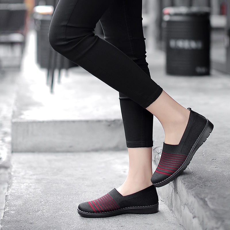 GARANSI QINGSHUI FASHION WANITA FLATS WANITA SEPATU KARET UNTUK WANITA