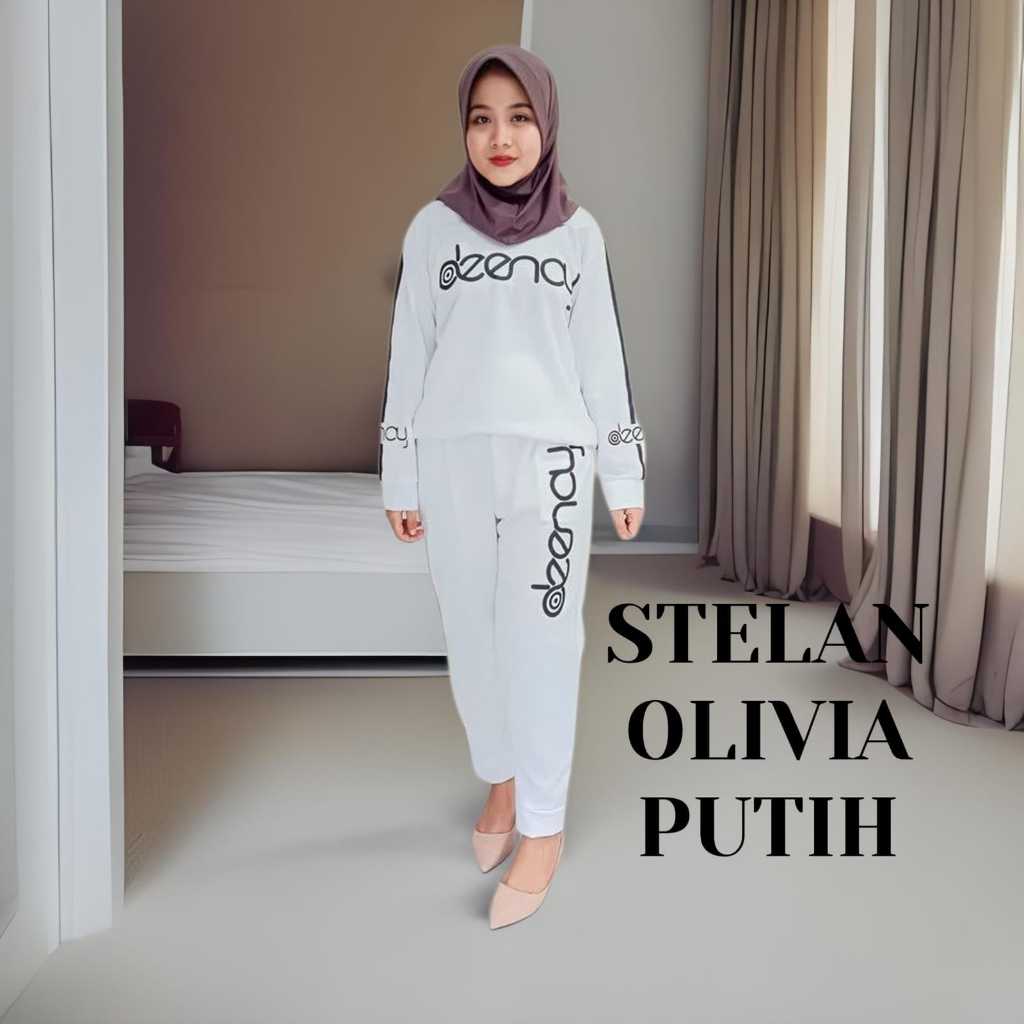 STELLASHOPPIE | Setelan Kaos Olahraga Wanita Muslimah NEW OLIVIA SET Training Babyterry Lengan Panja