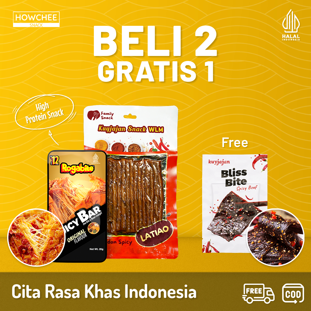 

Howcheesnack - [HALAL] Buy 2 Get 1 Free | WLM Gluten Snack & Juicy Bar Free Bliss Bite High Protein | Makanan Ringan Tinggi Protein | Latiao Halal