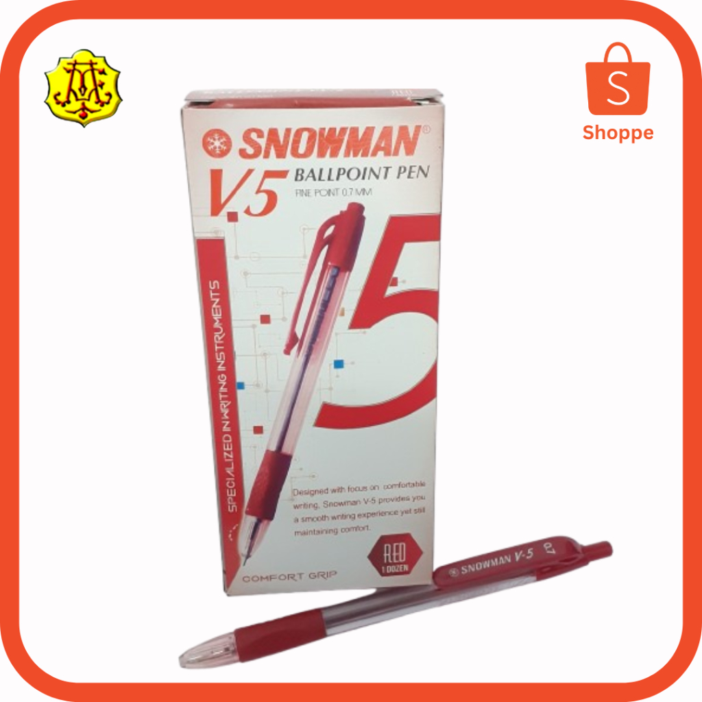 

PENA SNOWMAN V-5 MERAH 0,7MM