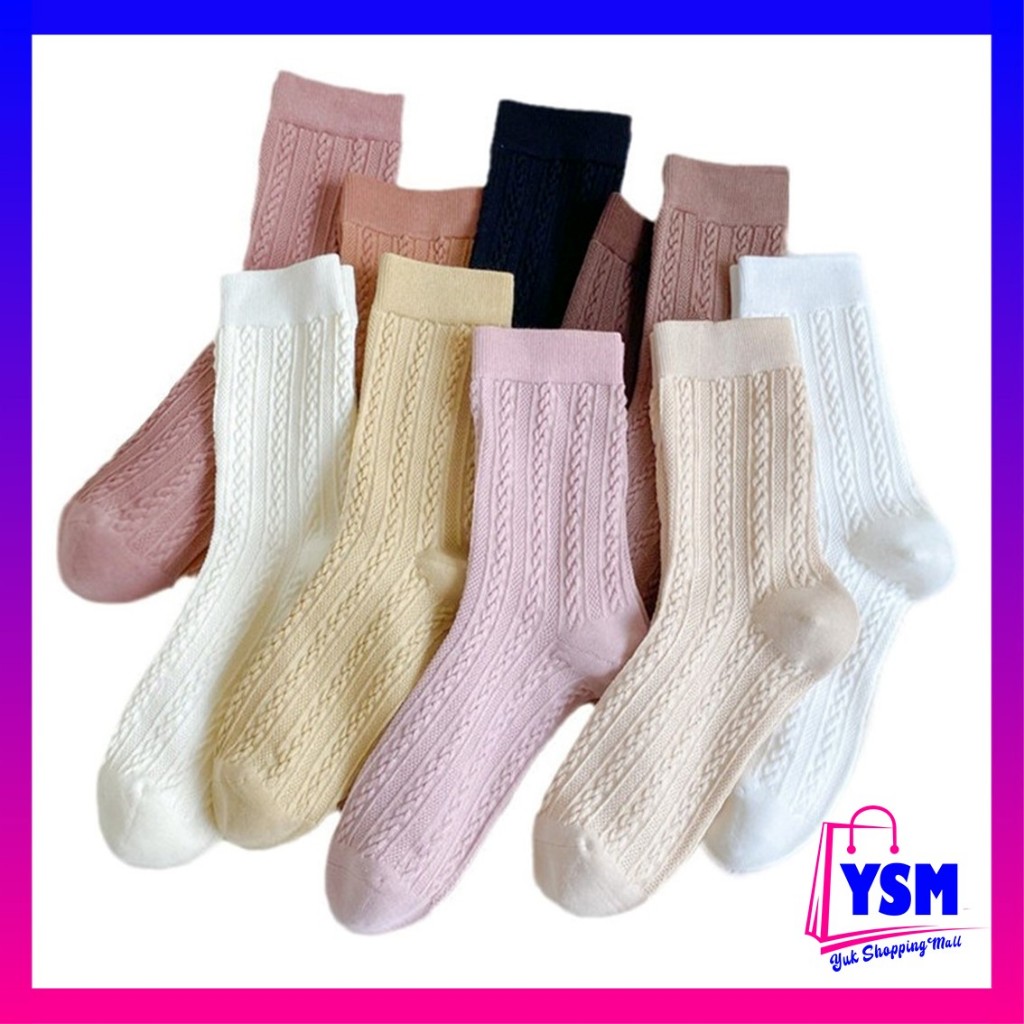 YSM Kaos Kaki 6997 Kaos Kaki Panjang Wanita Dewasa Embos Renda Kaos Kaki Wanita Korean Style