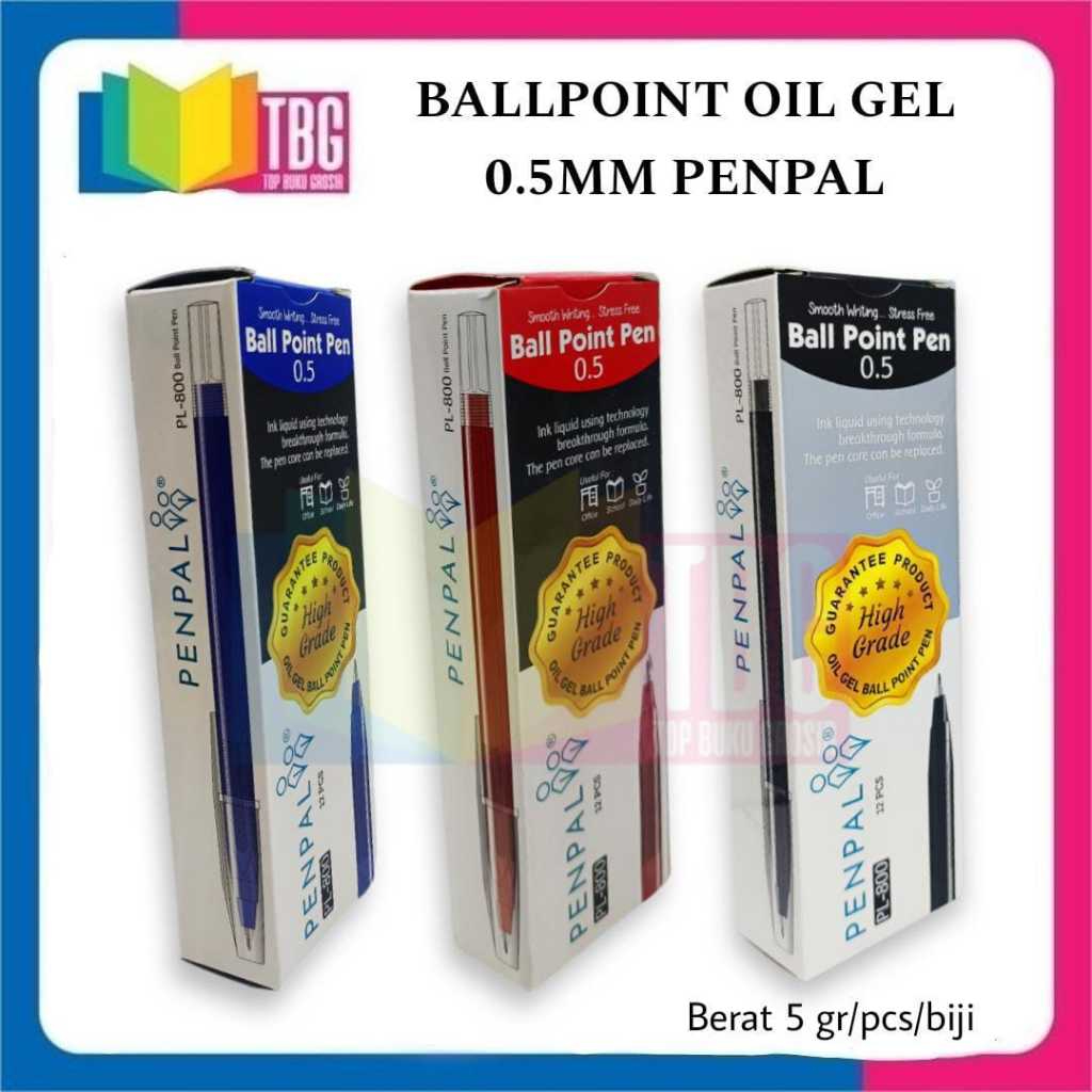 

1 PCS BALLPOINT OIL GEL 0.5MM PENPAL / PENPAL BALLPEN / PULPEN GEL