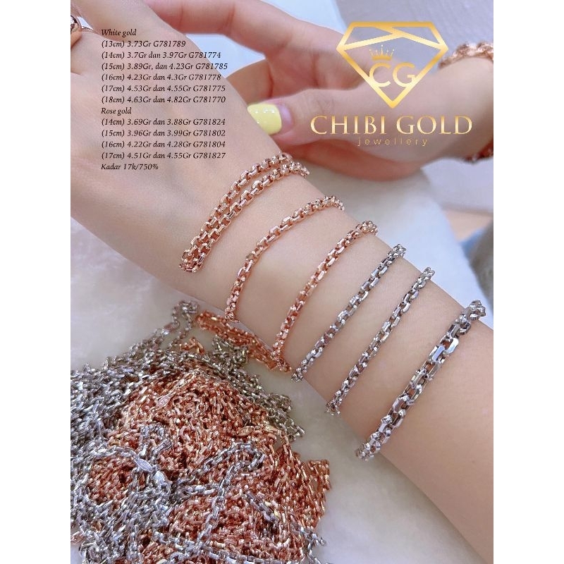 CHIBIGOLD - Gelang tangan Tiger Emas 750 kadar 17k - Chibigold