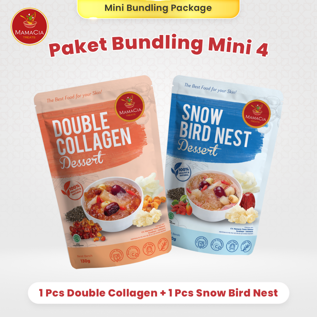 

Mamacia Treats Paket Bundling MINI 4 : Snow Bird Nest + Double Collagen Dessert