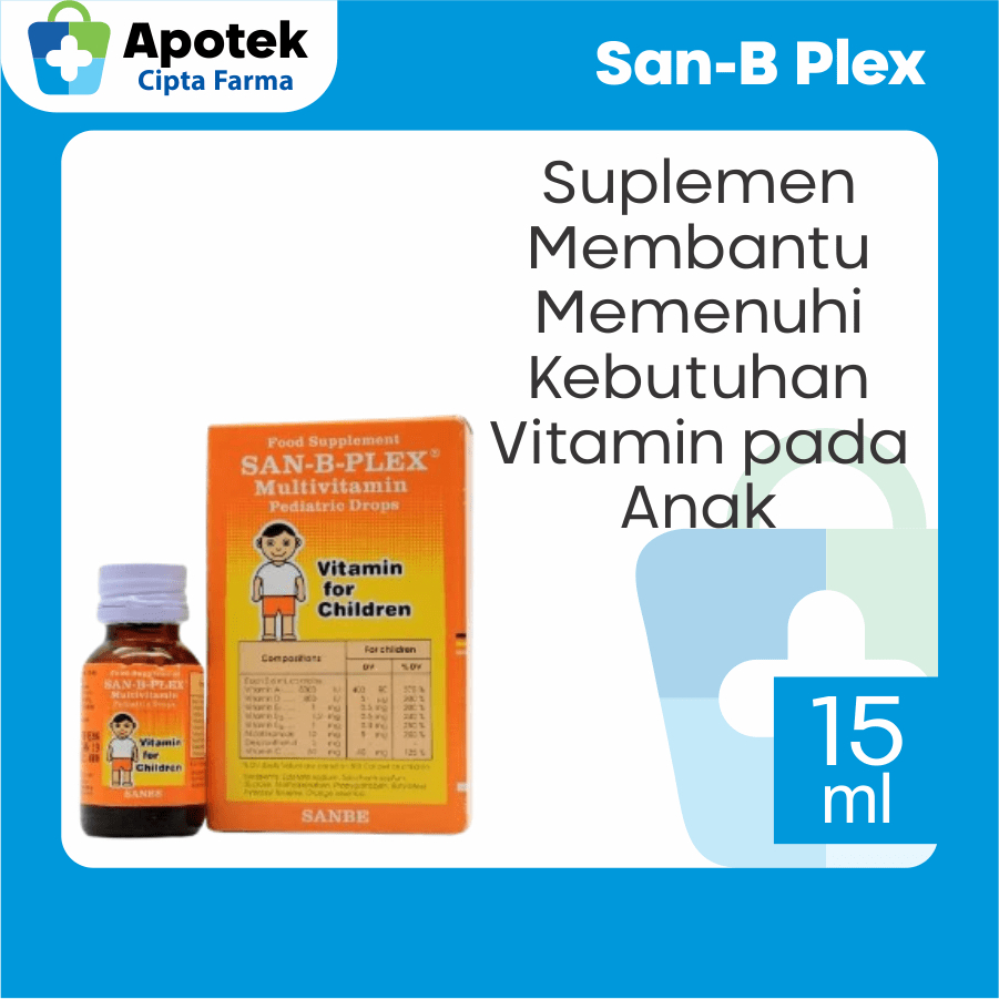 San B Sanbe Plex Drop Drops Multivitamin Vitamin A Vitamin B1 Vitamin B2 Vitamin B3 Vitamin B5 Vitam