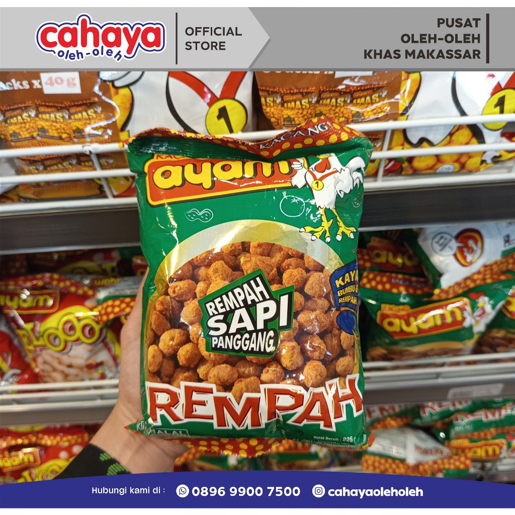 

Kacang Ayam Rempah Sapi Panggang Cahaya Oleh Oleh Khas Makassar 225gr