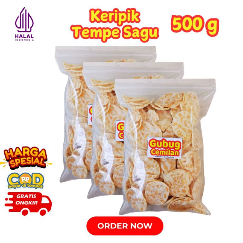 

Keripik Tempe Sagu Crispy Renyah 500gram