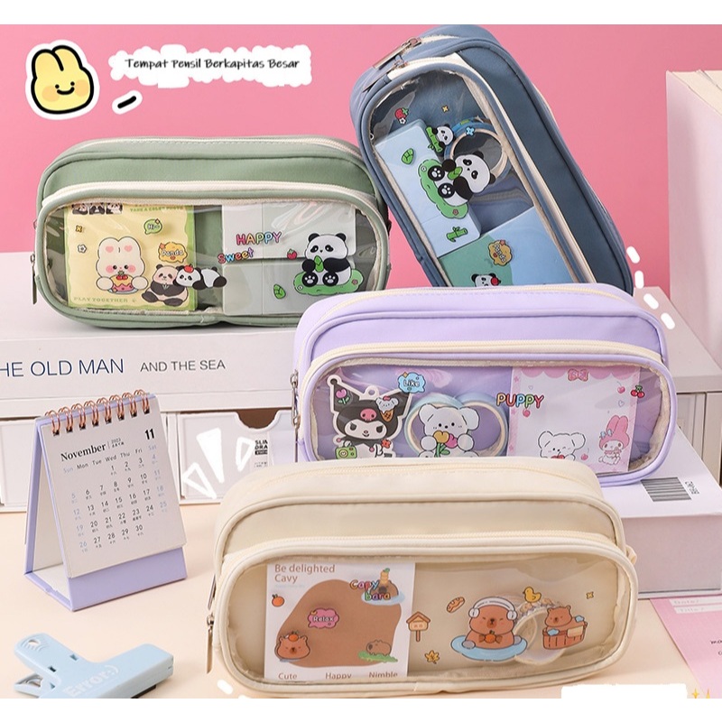 

✨Sunshine Fancy✨Tempat Pensil Jumbo Transparan / Kotak Pensil Stationery Aesthetic