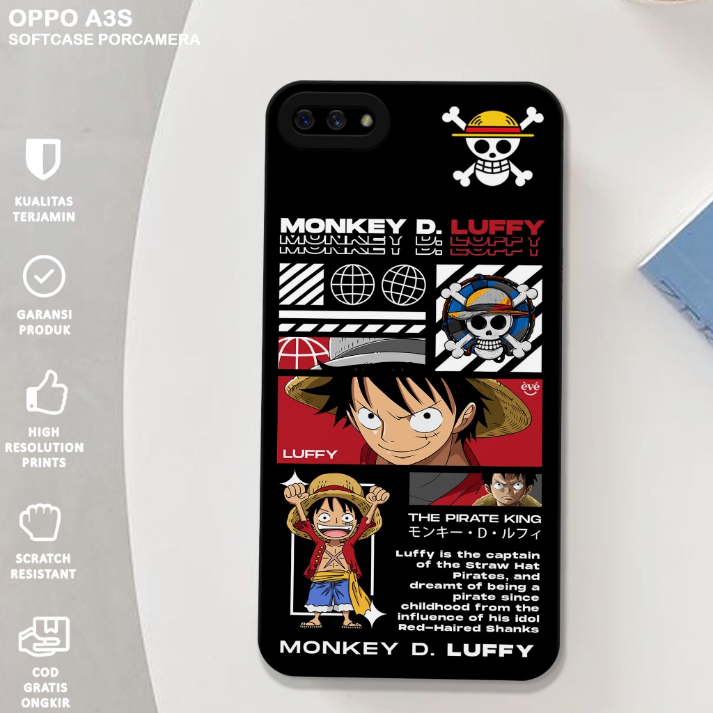SOFTCASE OPPO A3S - Case Pro Camera Oppo A3S Motif ONE PIECE - Case Hp Oppo A3s - Casing Hp Oppo A3S