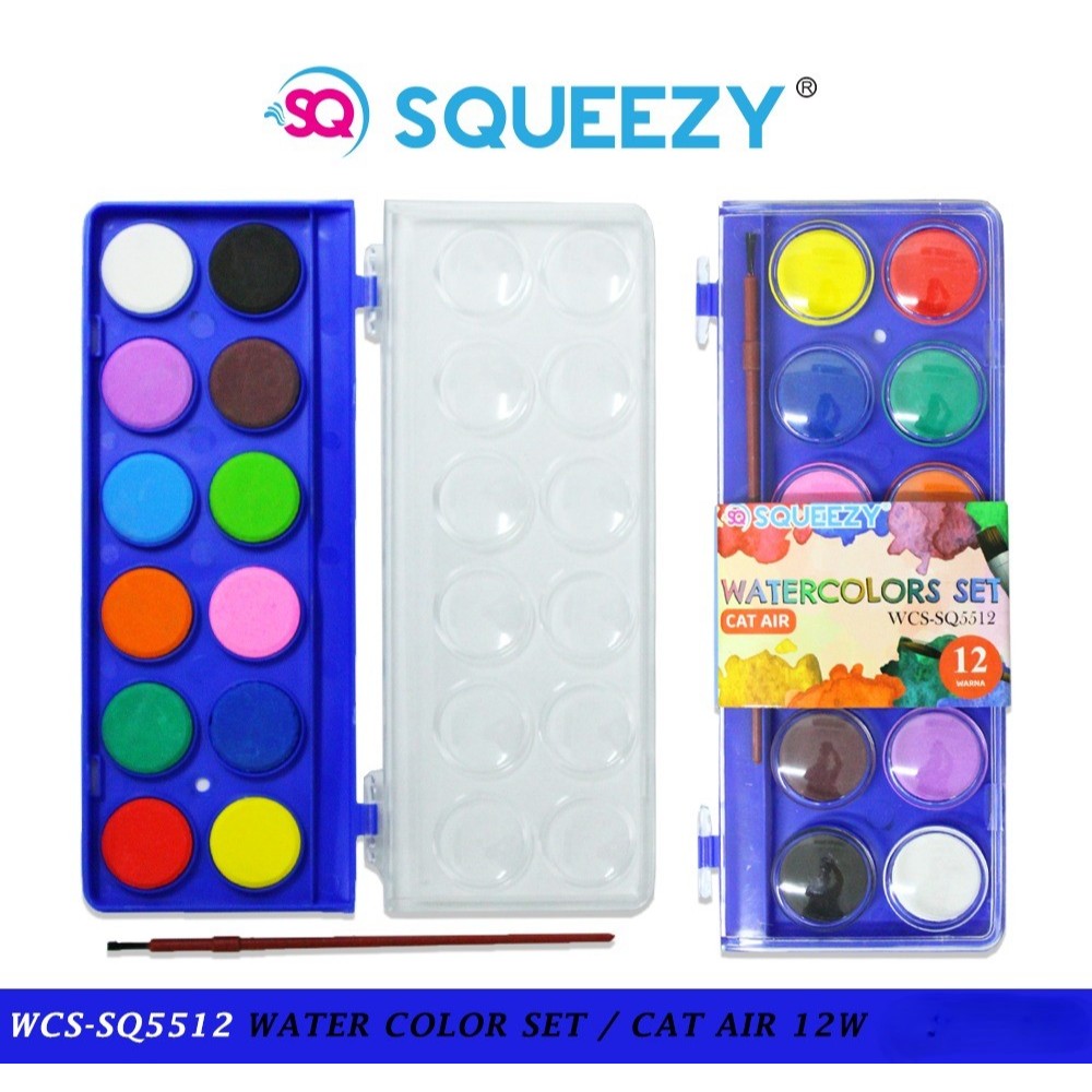

Squeezy Water Color Set cakes 12 warna