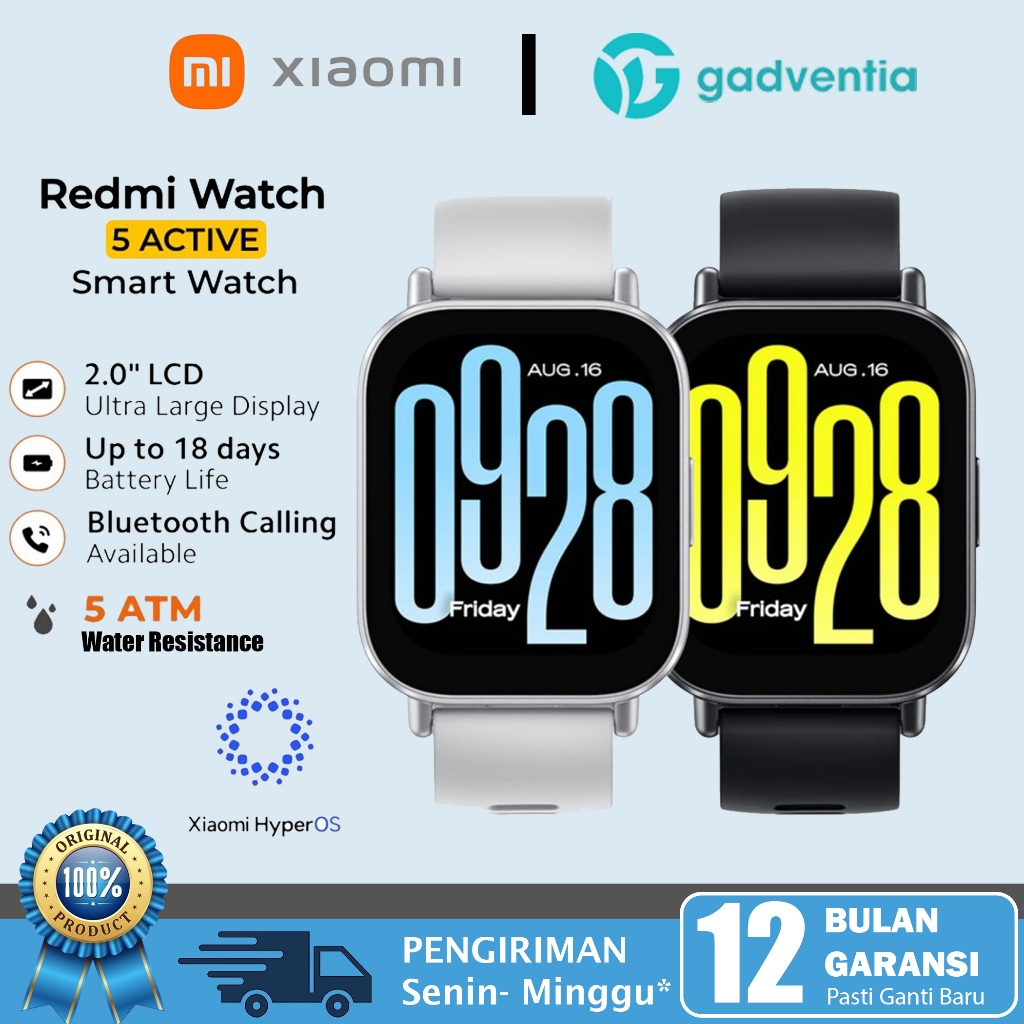 Xiaomi Redmi Watch 5 Active 2.0'' Inch Smart Watch LCD Display Bluetooth Clear Calling IPX8 Waterpro