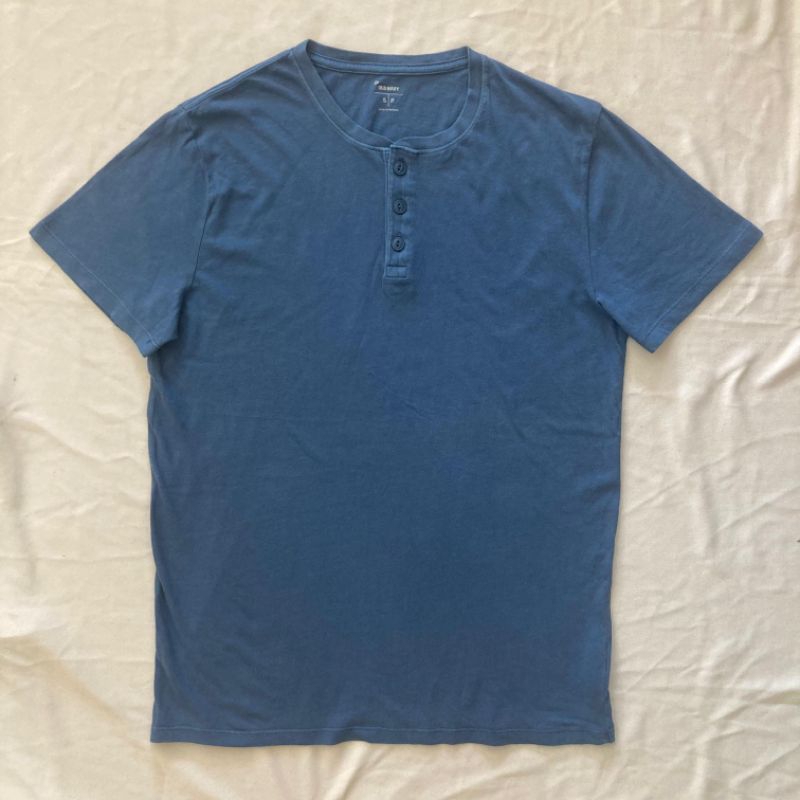 Kaos OLDNVY Henley garment dyed Navy