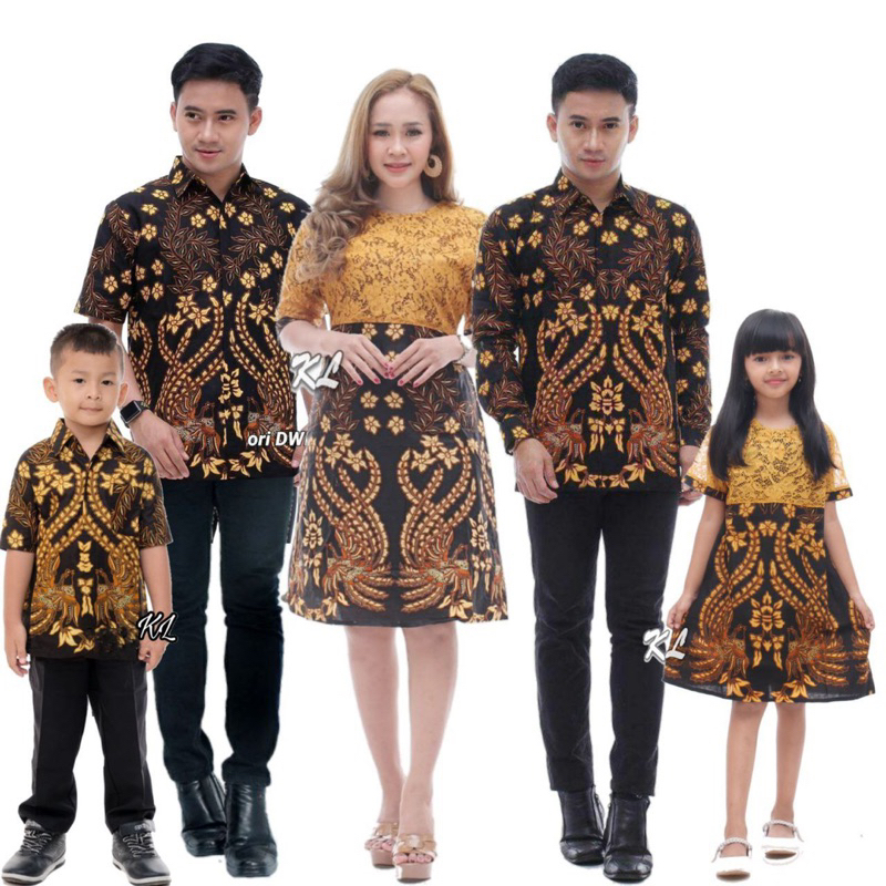 Baju Couple Dress Brokat Keluarga Pria dan Wanita Modern Batik Couple Keluarga Dress Natalan Hem Kat