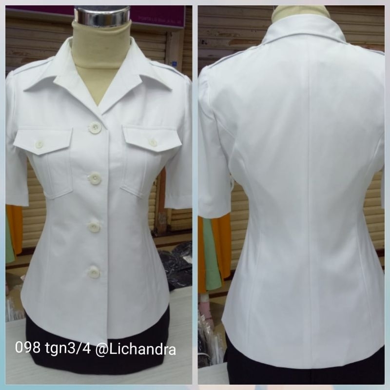 Seragam kerja Lichandra Original Seragam putih Wanita Seragam Asn Putih Lengan Pendek Seragam Asn Pu