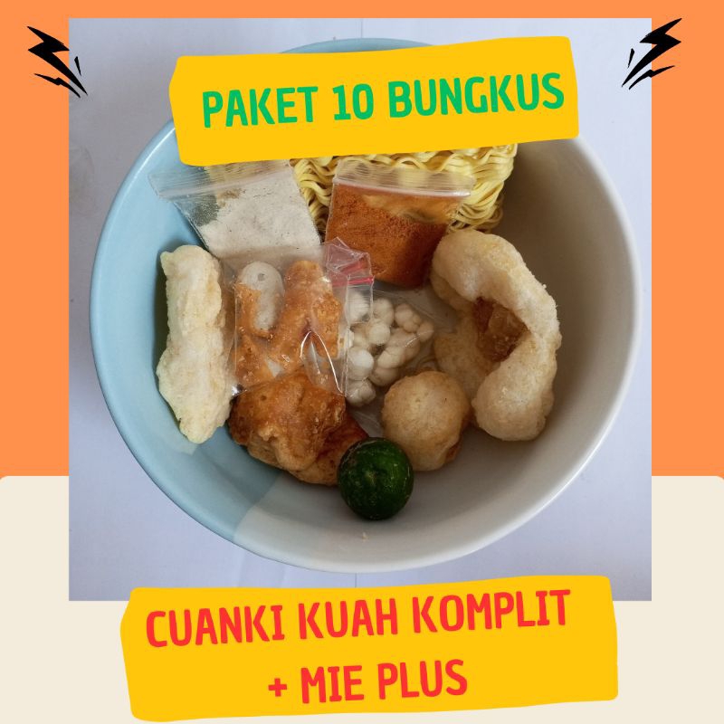 

PAKET 10 PCS CUANKI KUAH KOMPLIT + MIE PLUS/CUANKI INSTAN/CUANKI