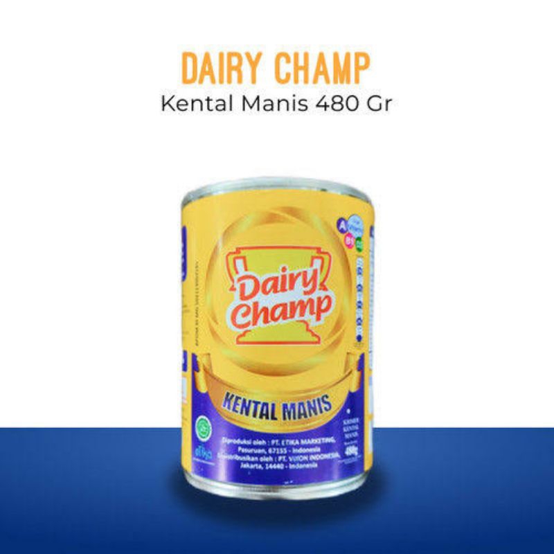 

Susu Krimer Kental Manis DAIRY CHAMP Kemasan Kaleng 480gr