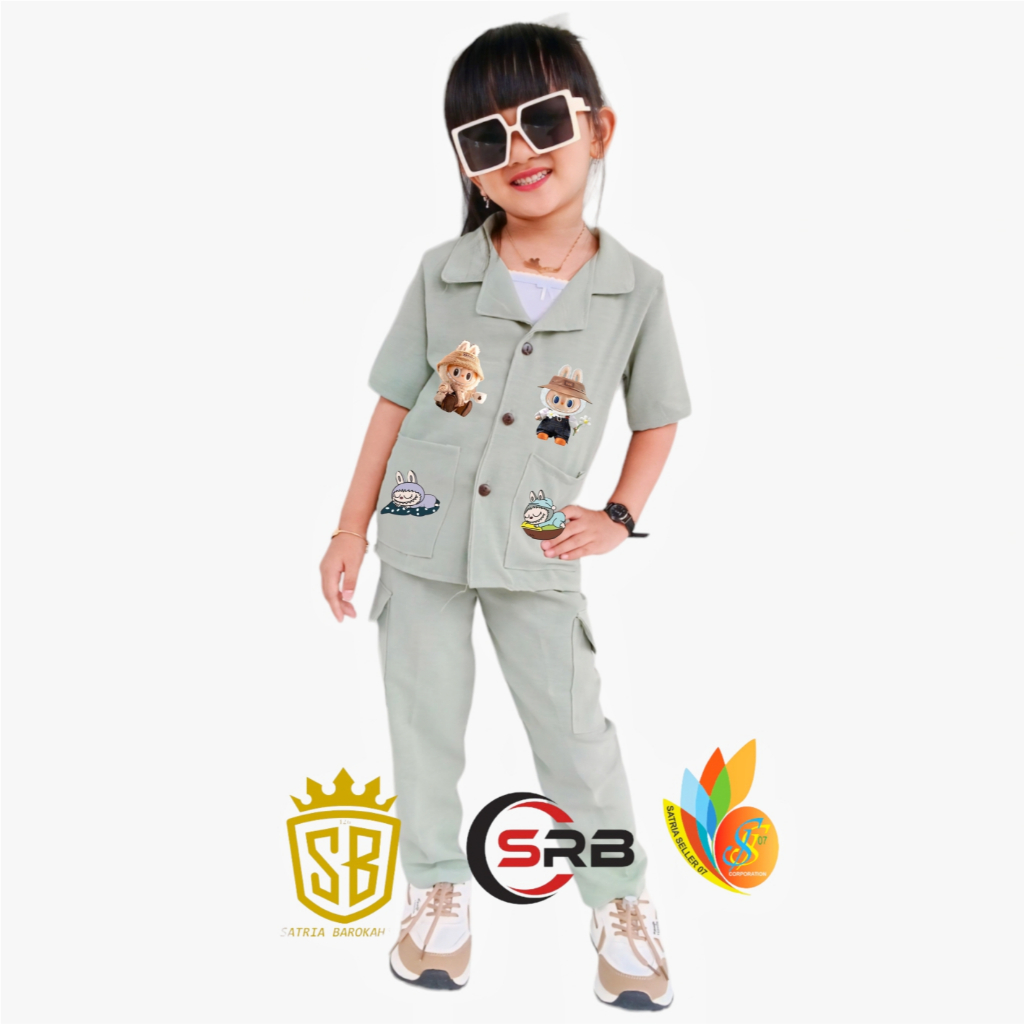 Setelan anak perempuan terbaru Kemeja Blazer Anak Usia 1-6 Tahun