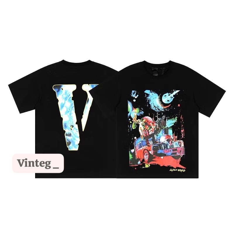 Vinteg Kaos T-shirt Vlone Juice World X Vlone Cosmic Racer Premium