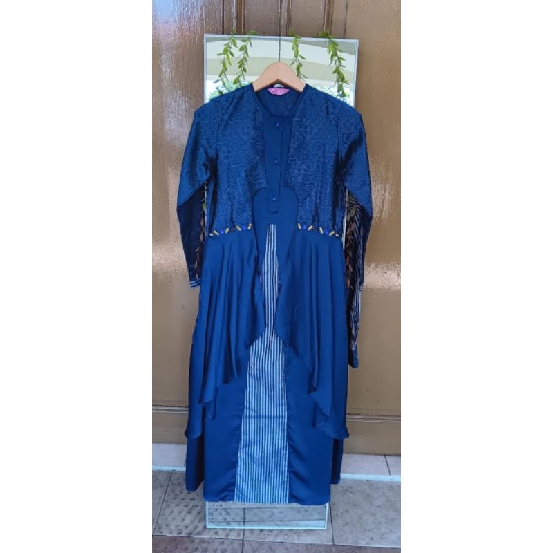 ( Preloved ) gamis lebaran / dress Rabbani special edition bahan songket