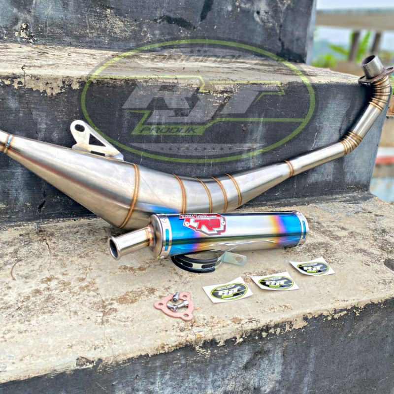 Knalpot Satria 2 Tak R9 Generation Titanium Fullstainless PNP