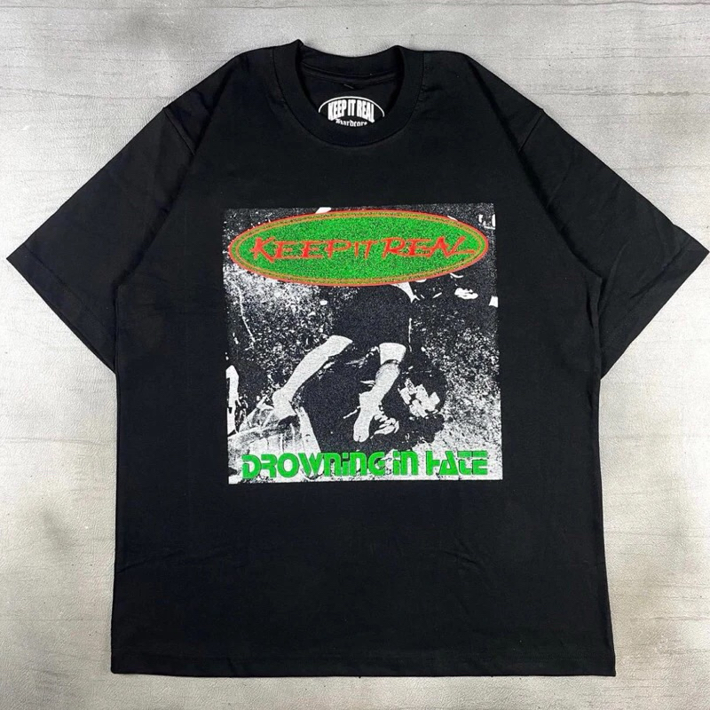 Tshirt Keep It Real - Drowning In Hate 2023 Tour /kaos band Keep It Real Hardcore Malang City Hardco