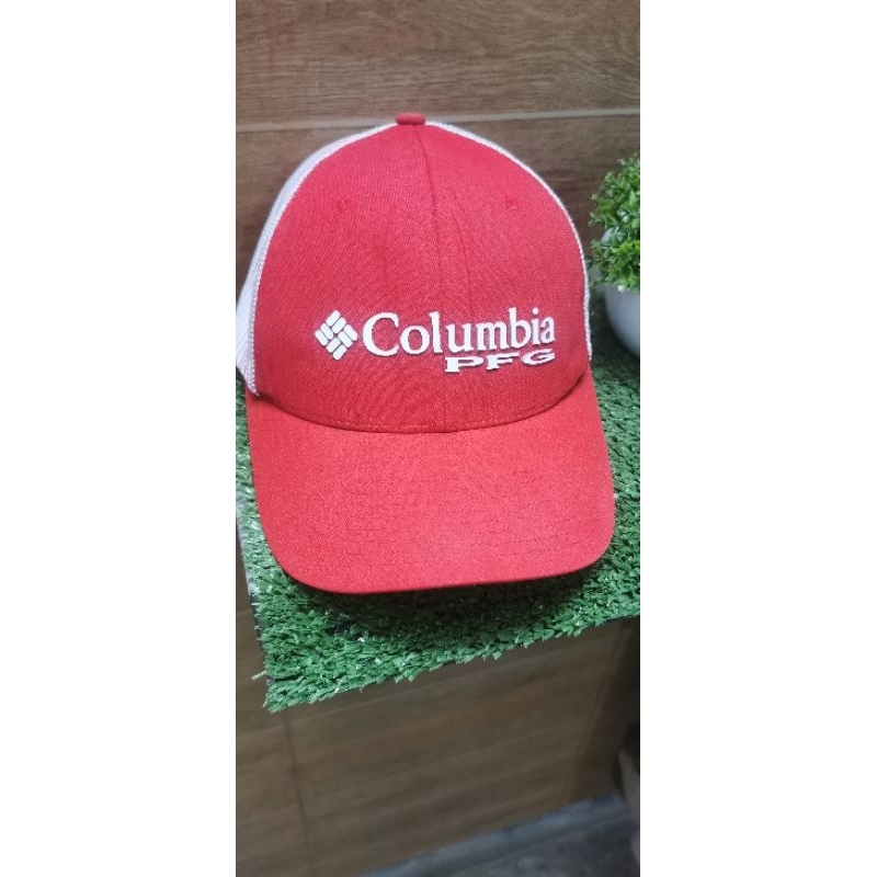 topi columbia PFG trucker merah putih legit