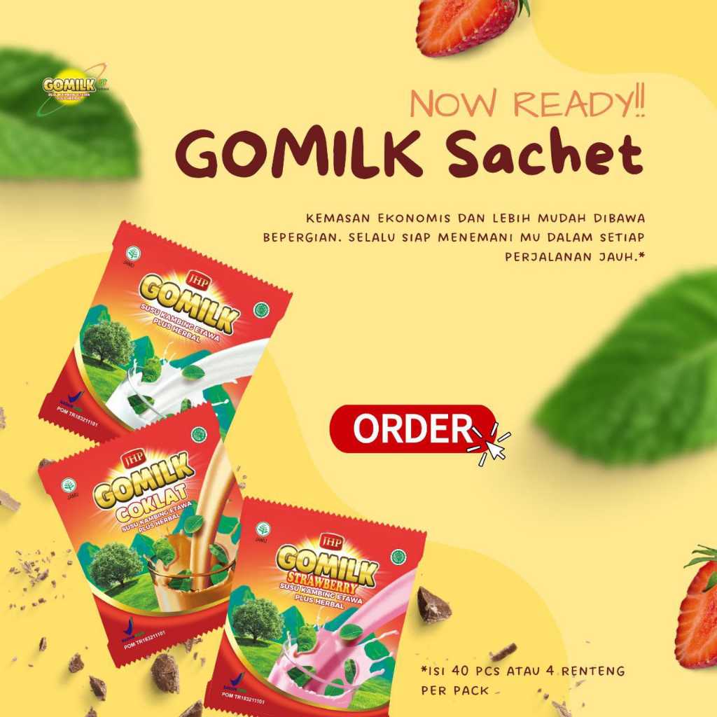 

Gomilk Susu Kambing Etawa Herbal (1 Renceng 10 Sachet)