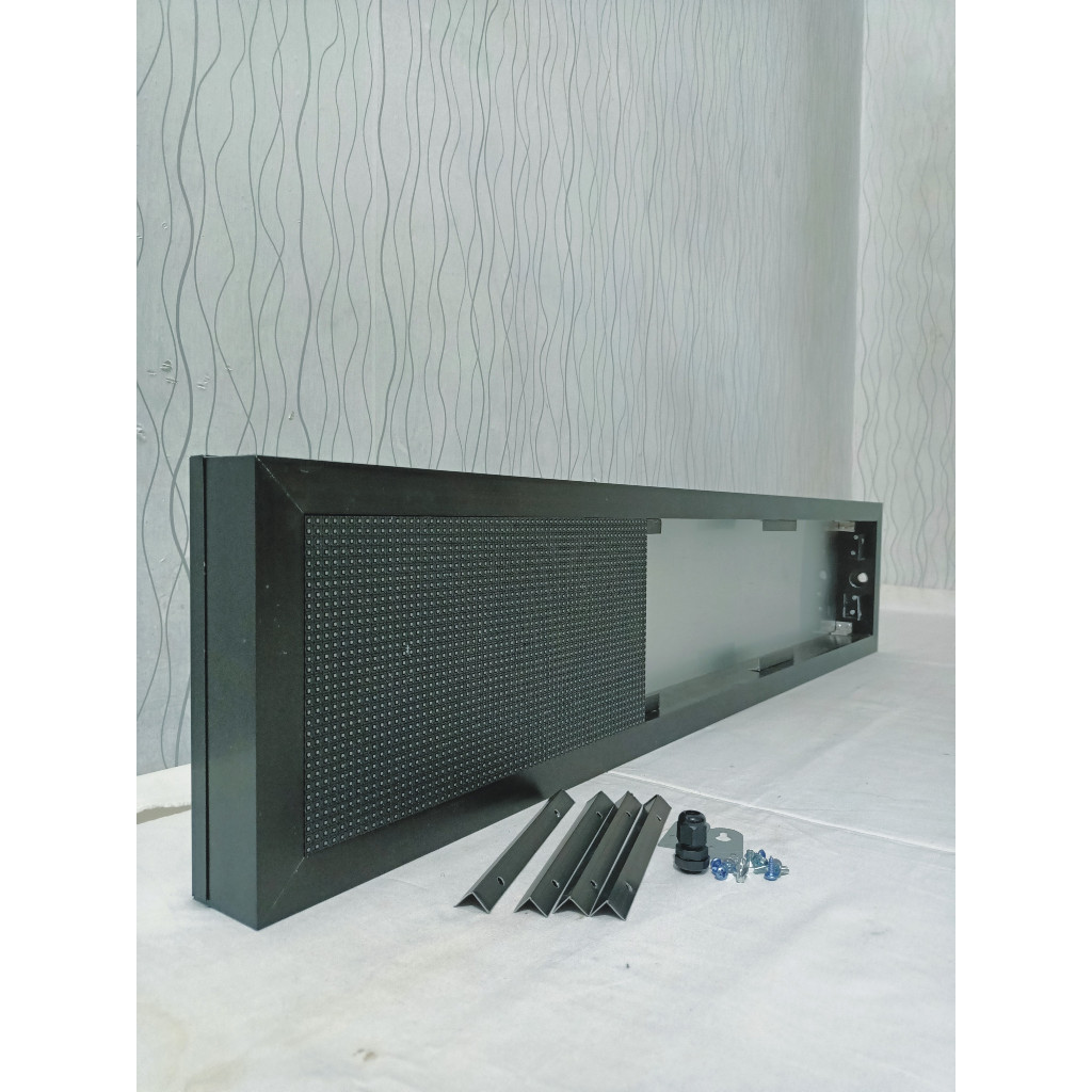 FRAME RUNNING TEXT 3 PANEL P4.75  DAN TUTUP BELAKANG