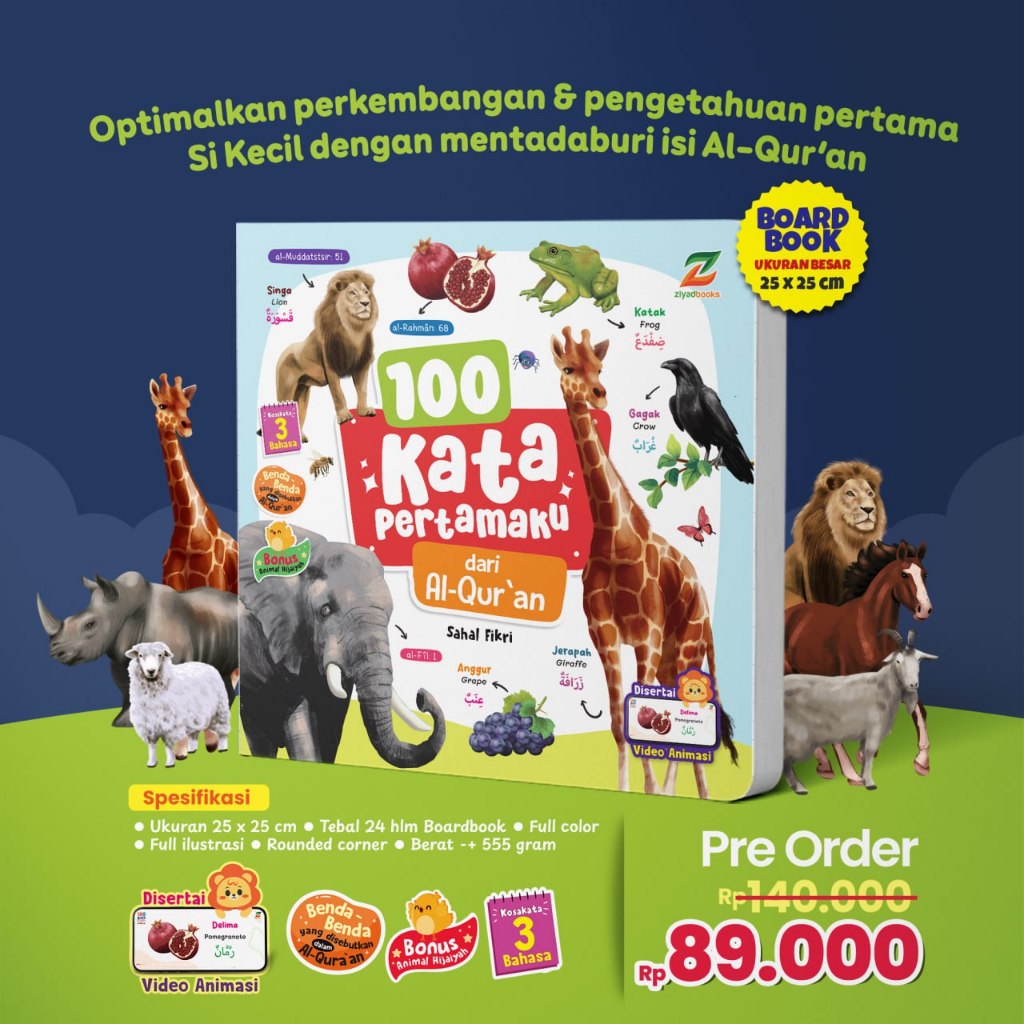 (Dari Al Quran) Big Boardbook 100 Kata Pertamaku dari Al Quran Ziyad