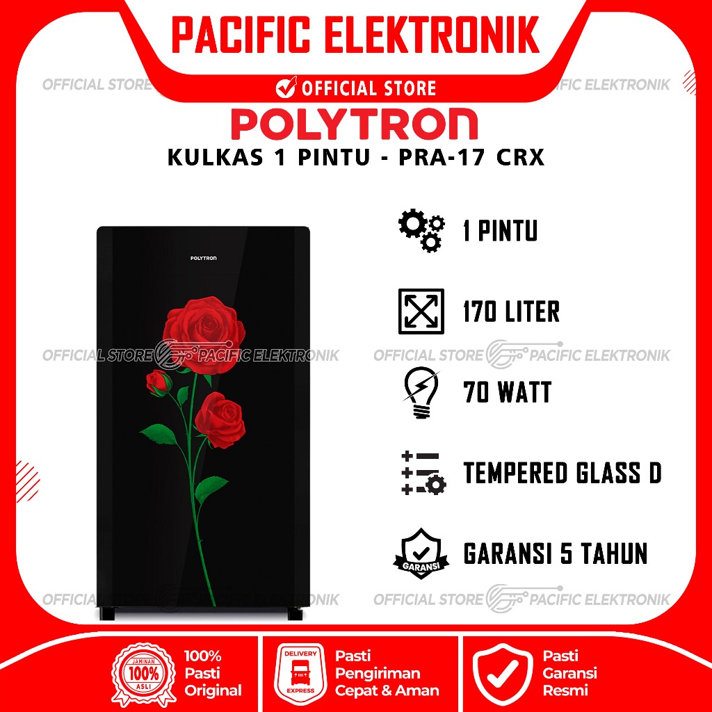 Kulkas Polytron Belleza Varia 1 Pintu PRA-17CRX / 17CRX