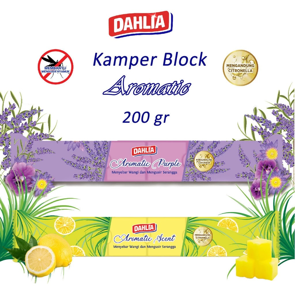 Kamper Dahlia Aromatic Scent Citronella Sereh Mengusir Nyamuk (6blok)