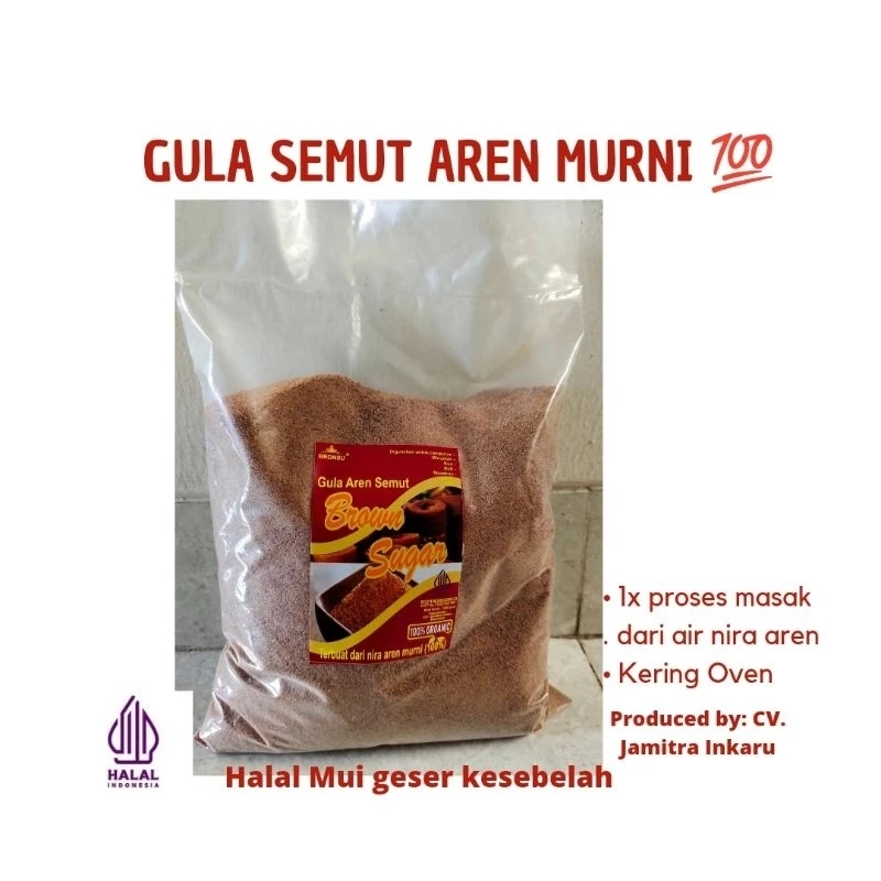 

Bronsu Gula Semut Aren Organik Murni 100% 1kg / Gula Aren / Palm Sugar 1000 Gram