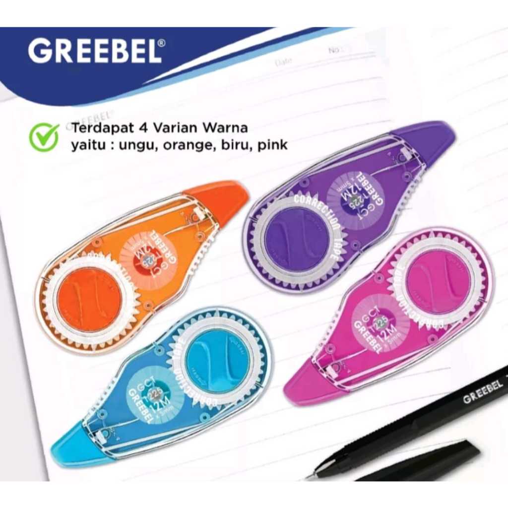 

CORRECTION TAPE TIP EX KERTAS PITA PENGHAPUS GREEBEL GCT-1225 12 METER TERMURAH