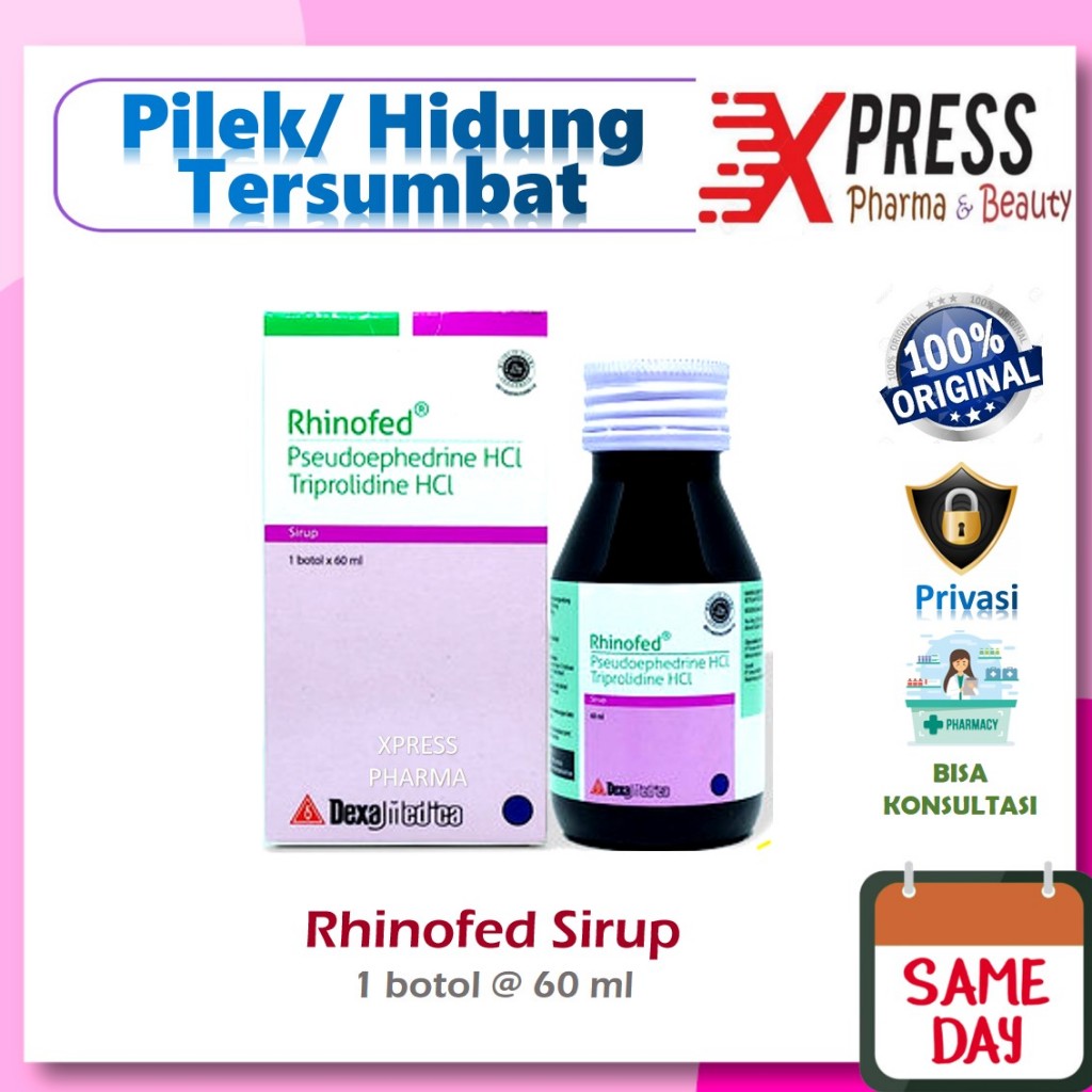 ⚡XPRESS⚡ SIRUP Rhinofed 60 ml Obat Pilek Rinofed Rhinofet Rinofet Syrup Botol