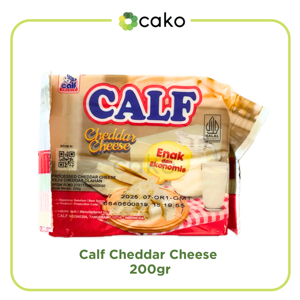 

Keju Cheddar Calf 200gr / Keju Parut Ekonomis