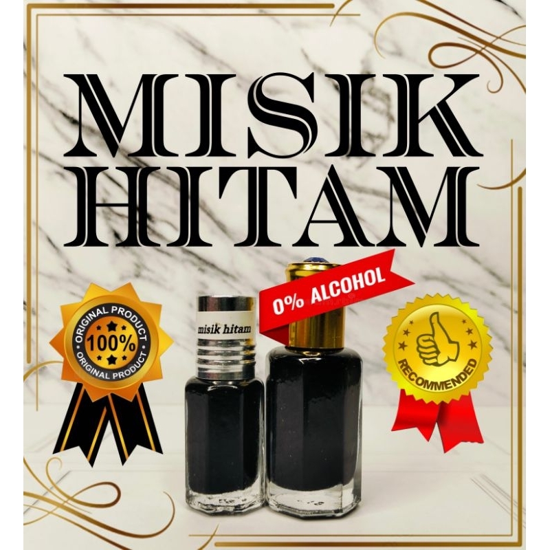 Minyak wangi MISK HITAM asli 100% bibit murni tanpa campuran, kemasan botol tola 6ml 12ml